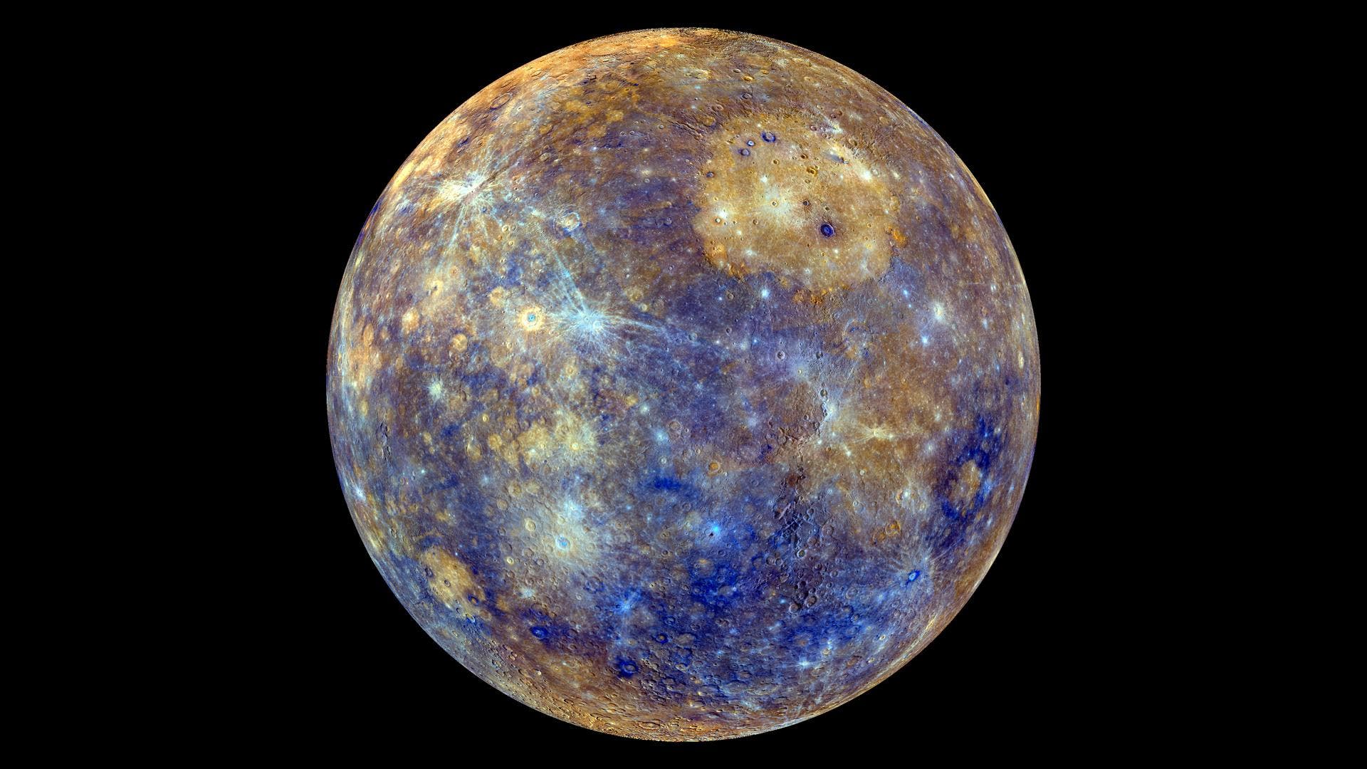 Planet Merkur in Falschfarben