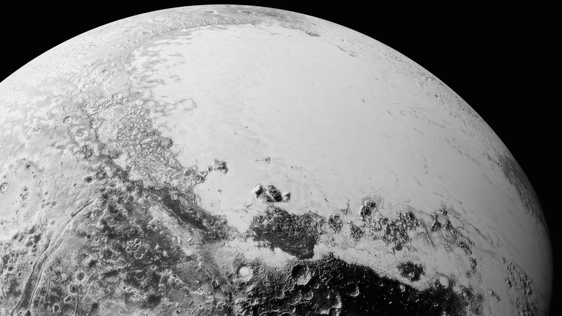 Überblick über Plutos Herz (computergenerierte Perspektive)