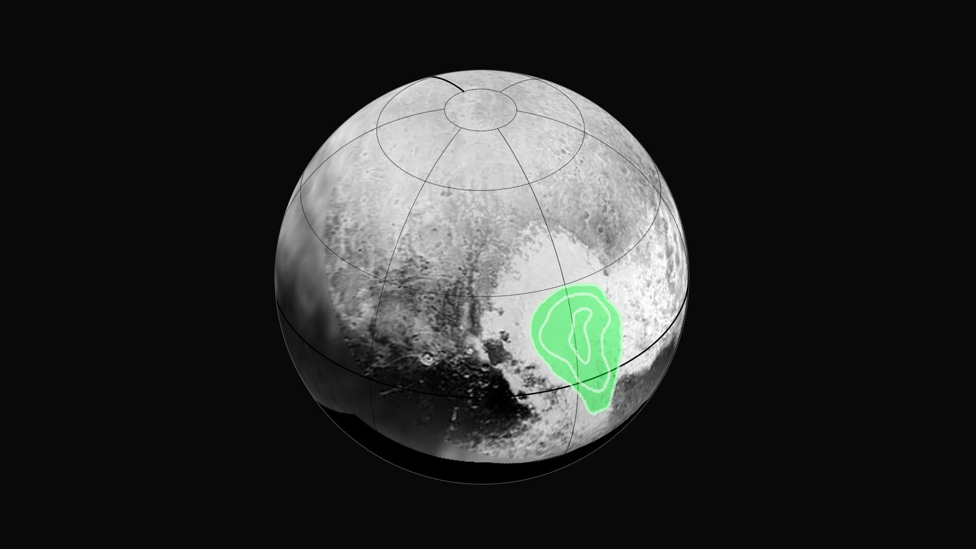Kohlenmonoxideis auf der Pluto-Oberfläche