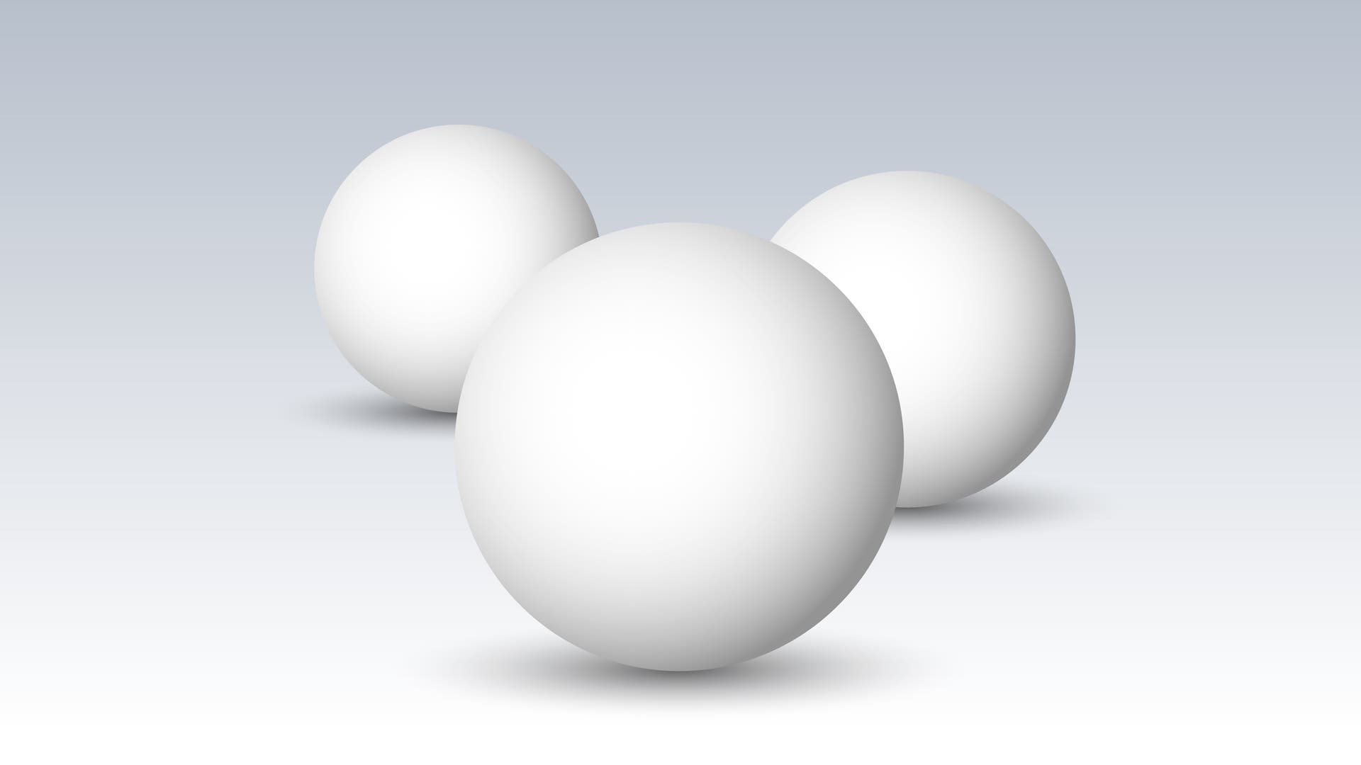 Drei weiße Kugeln