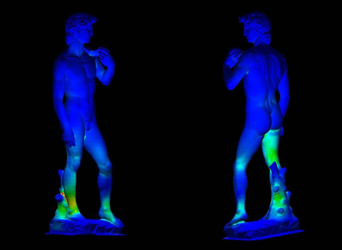 Michelangelos Davidstatue im Statik-Scan