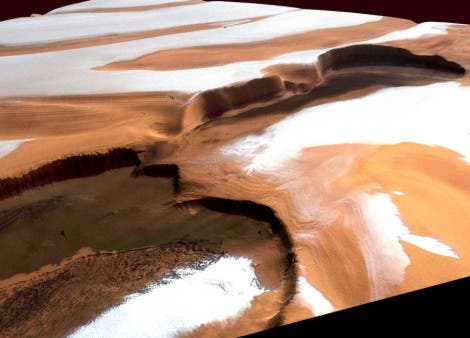 Der Mars-Nordpol unter Staub und Eis