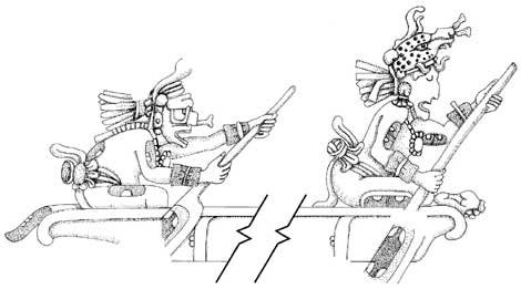 Rudernde Maya-Gottheiten