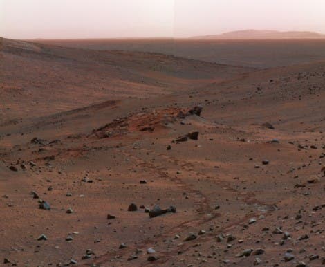 Spirits Blick über die Mars-Steinwüste