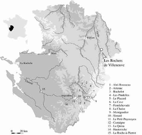 Karte der Neandertalerfundstellen