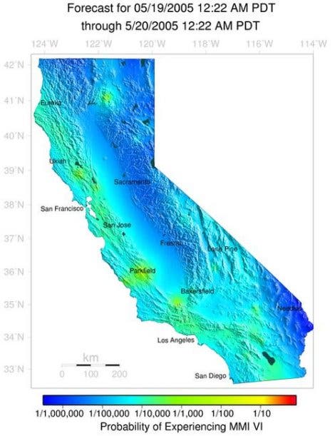 Erdbebenvorhersage für Kalifornien