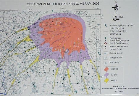 Karte des Merapi