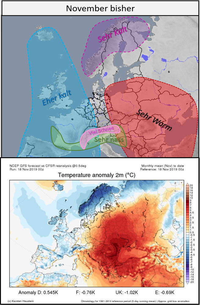 Wetterbedingungen in Europa