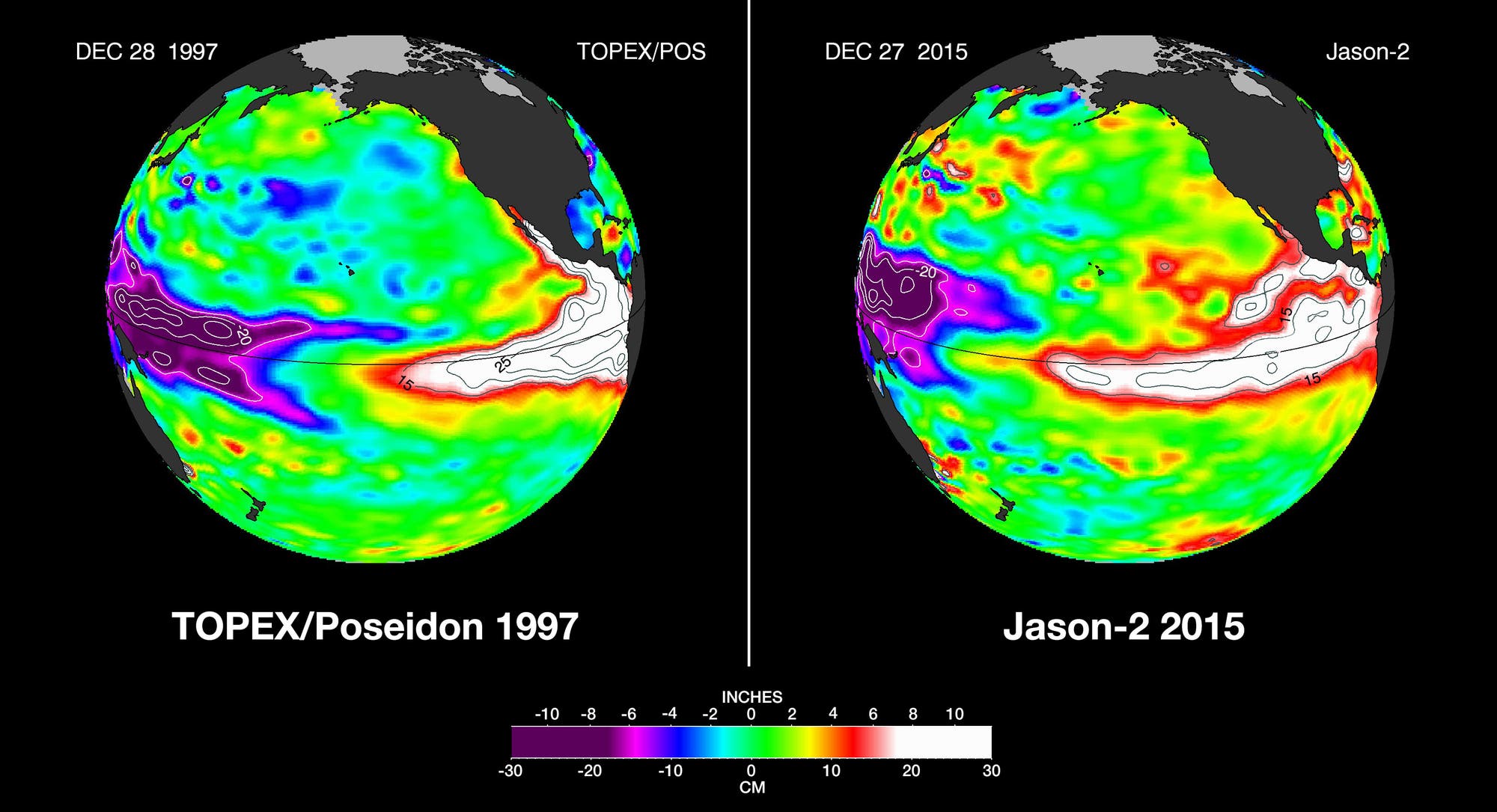 Vergleich der Niño-Ereignisse 1997 und 2015