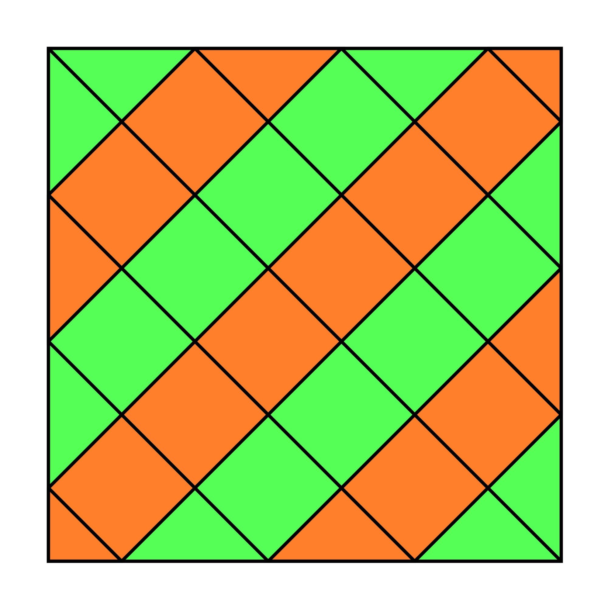 Sechs Parallelen in einem Quadrat