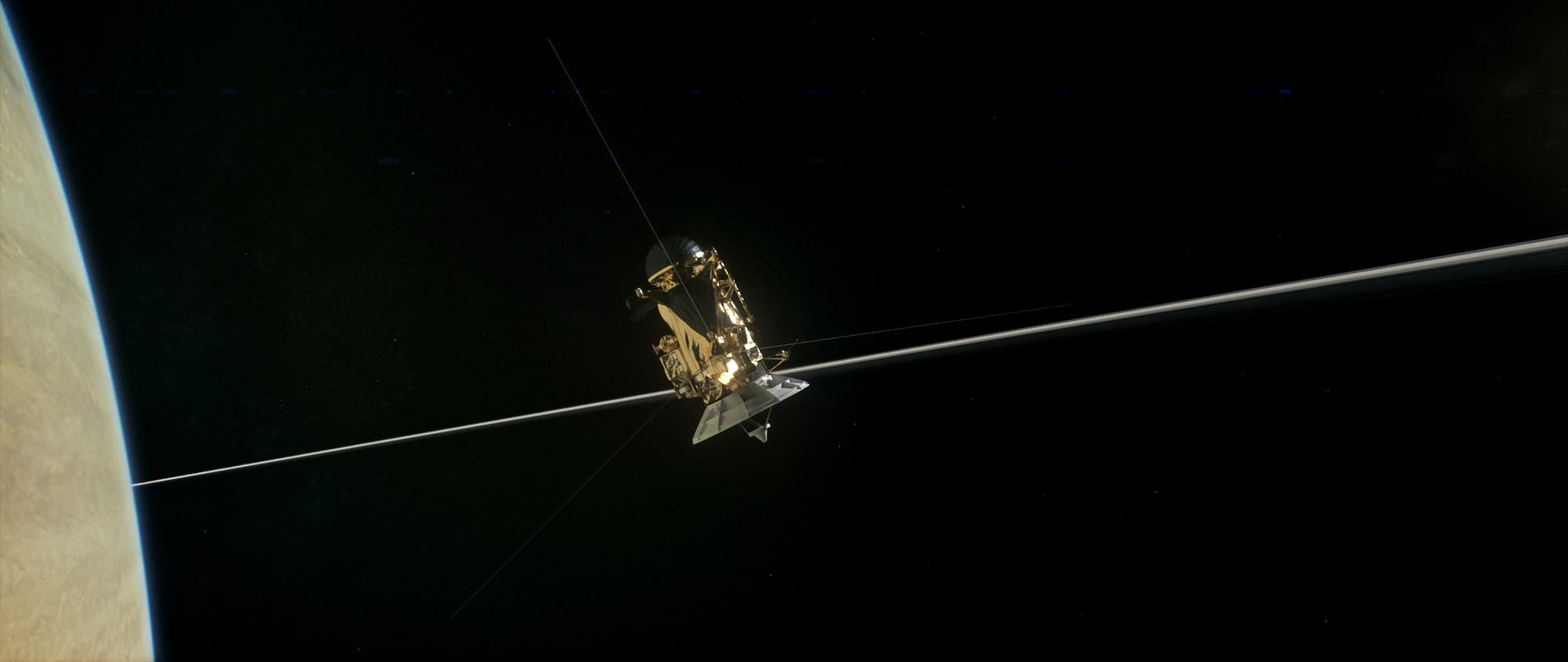 Cassini durchbricht die Ringebene