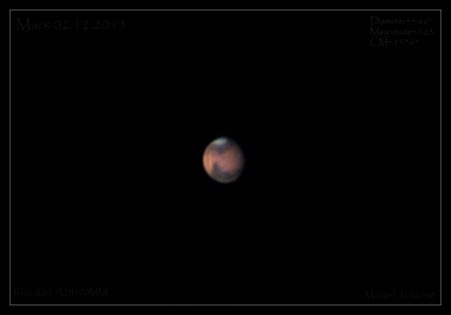 Mars mit ausgeprägter Lichtphase