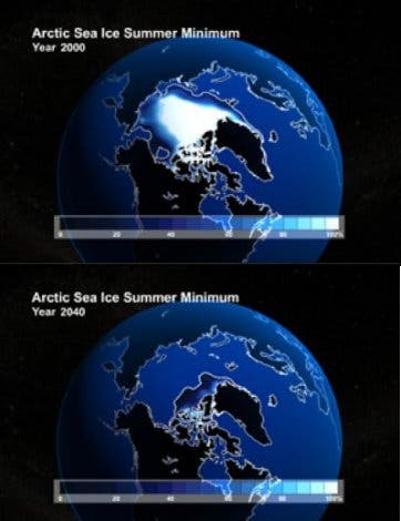 Eisbedeckung in der Arktis