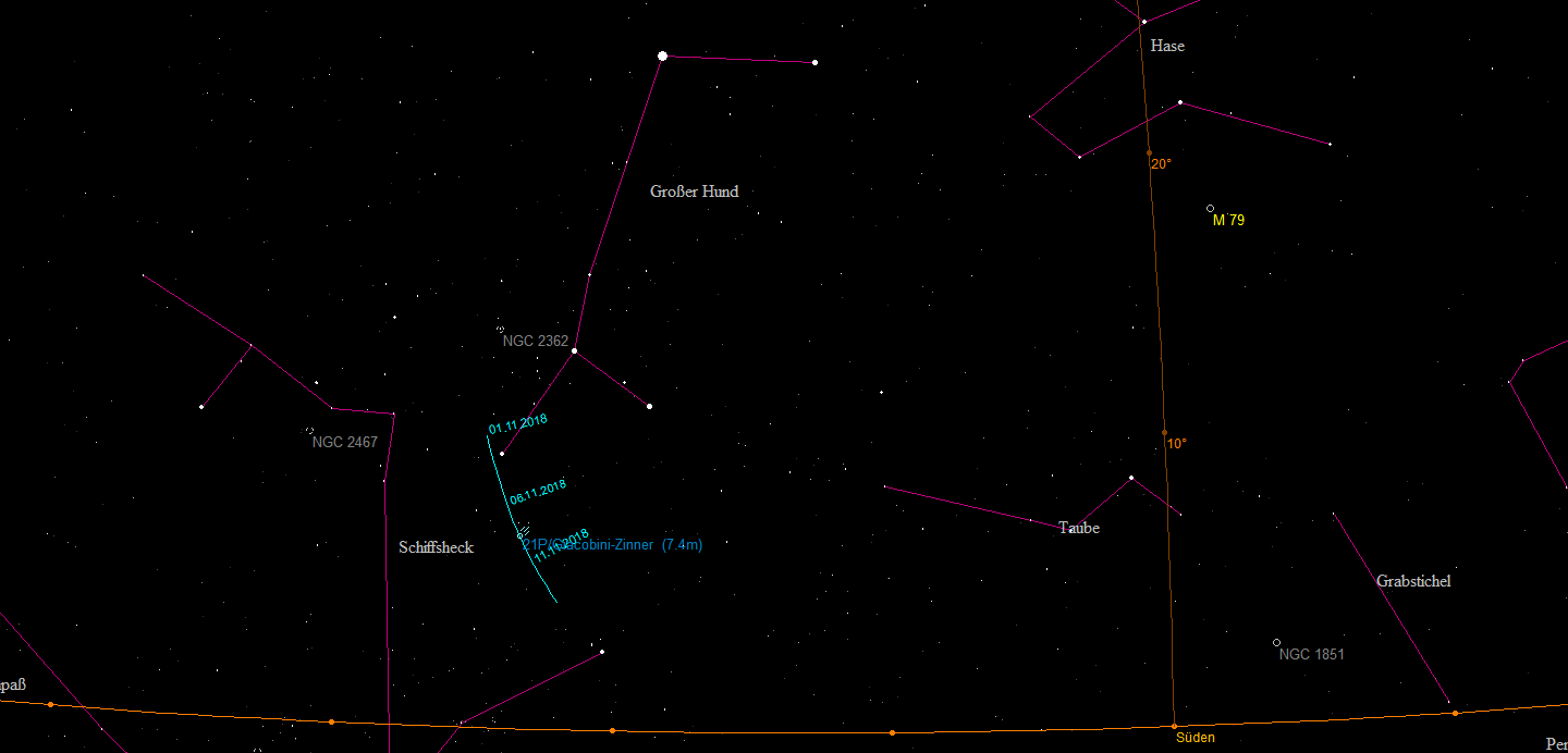 Aufsuchkarte für den Kometen 21P/Giacobini-Zinner