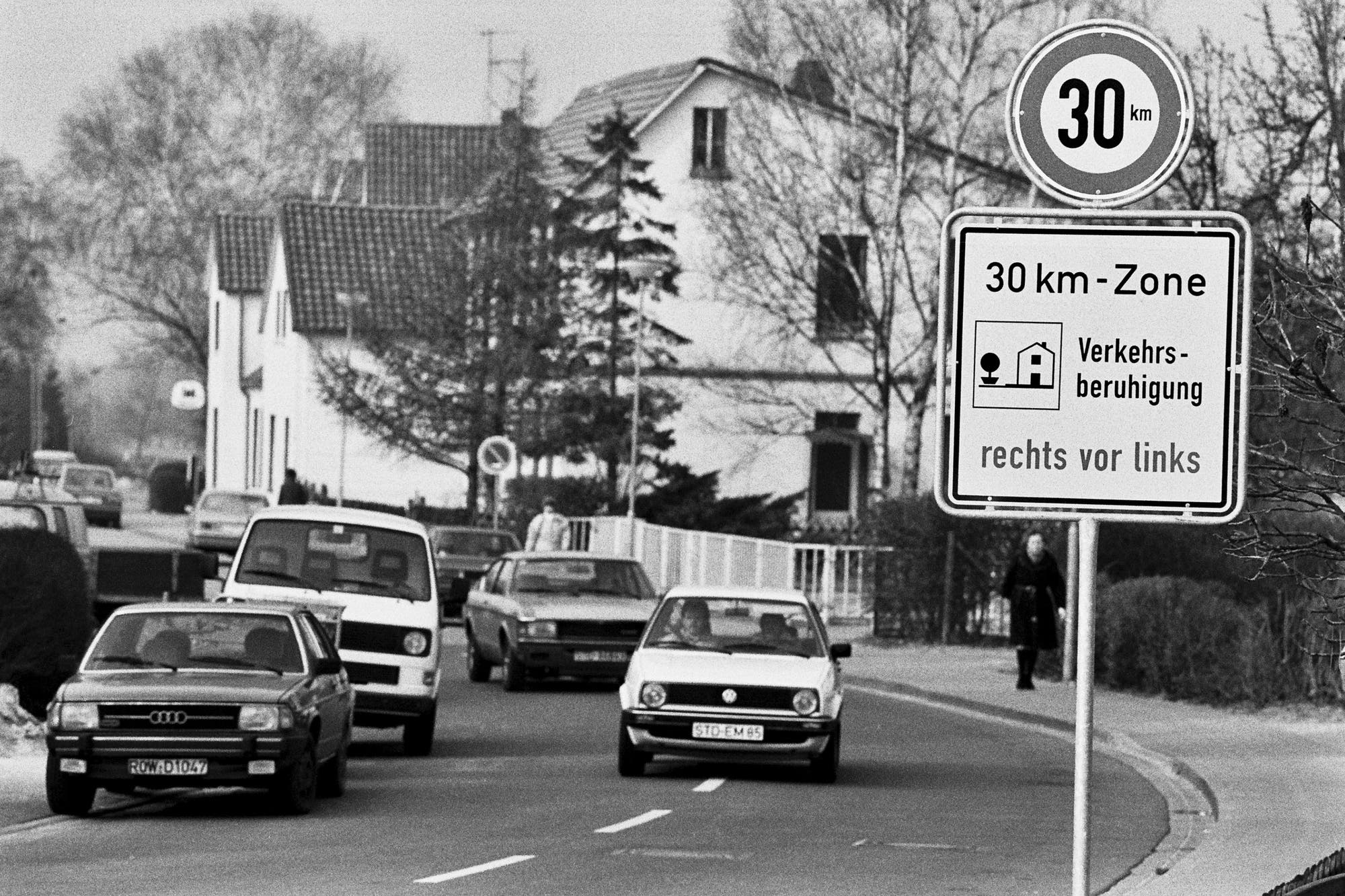 Erste Tempo-30-Zone 1983 in einem Wohngebiet von Buxtehude