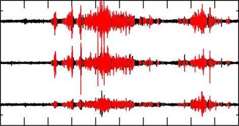 Stilles Erdbeben im Seismogramm