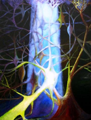 Lichtstrahl lässt Neuron feuern