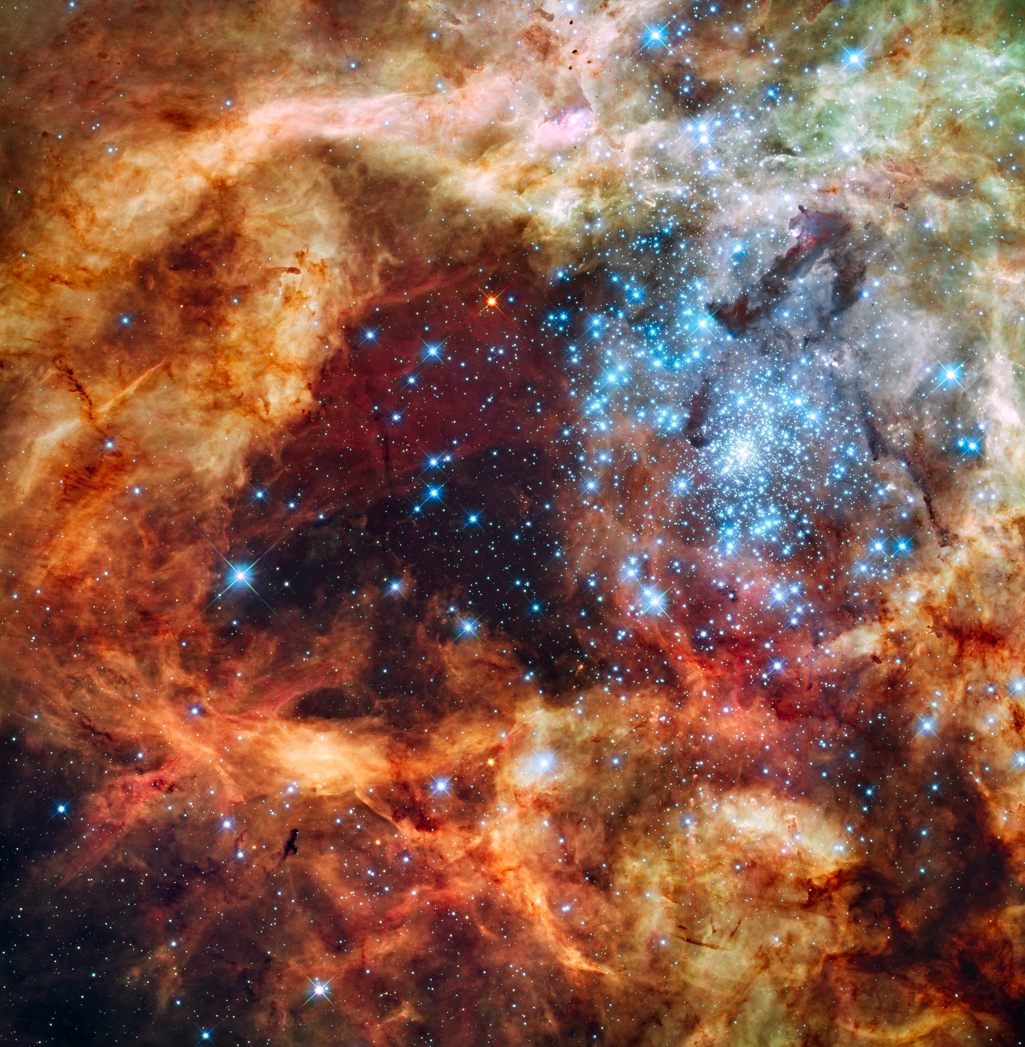Die Sternbildungsregion R 136 in der Großen Magellanschen Wolke