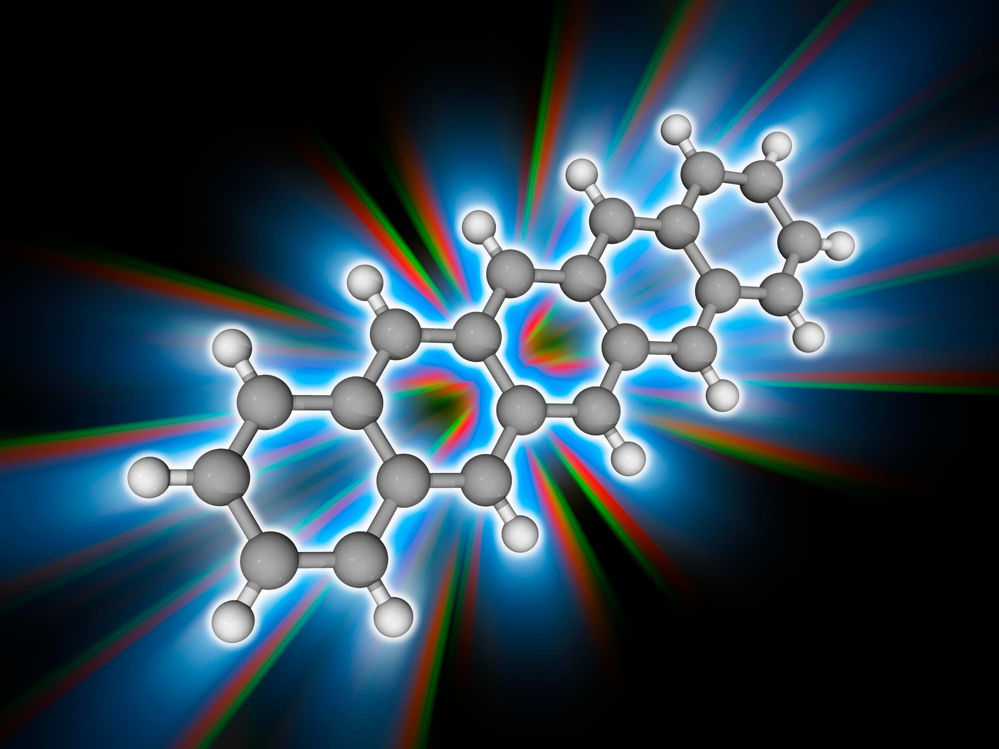 Grafische Darstellung des Moleküls Pentacen
