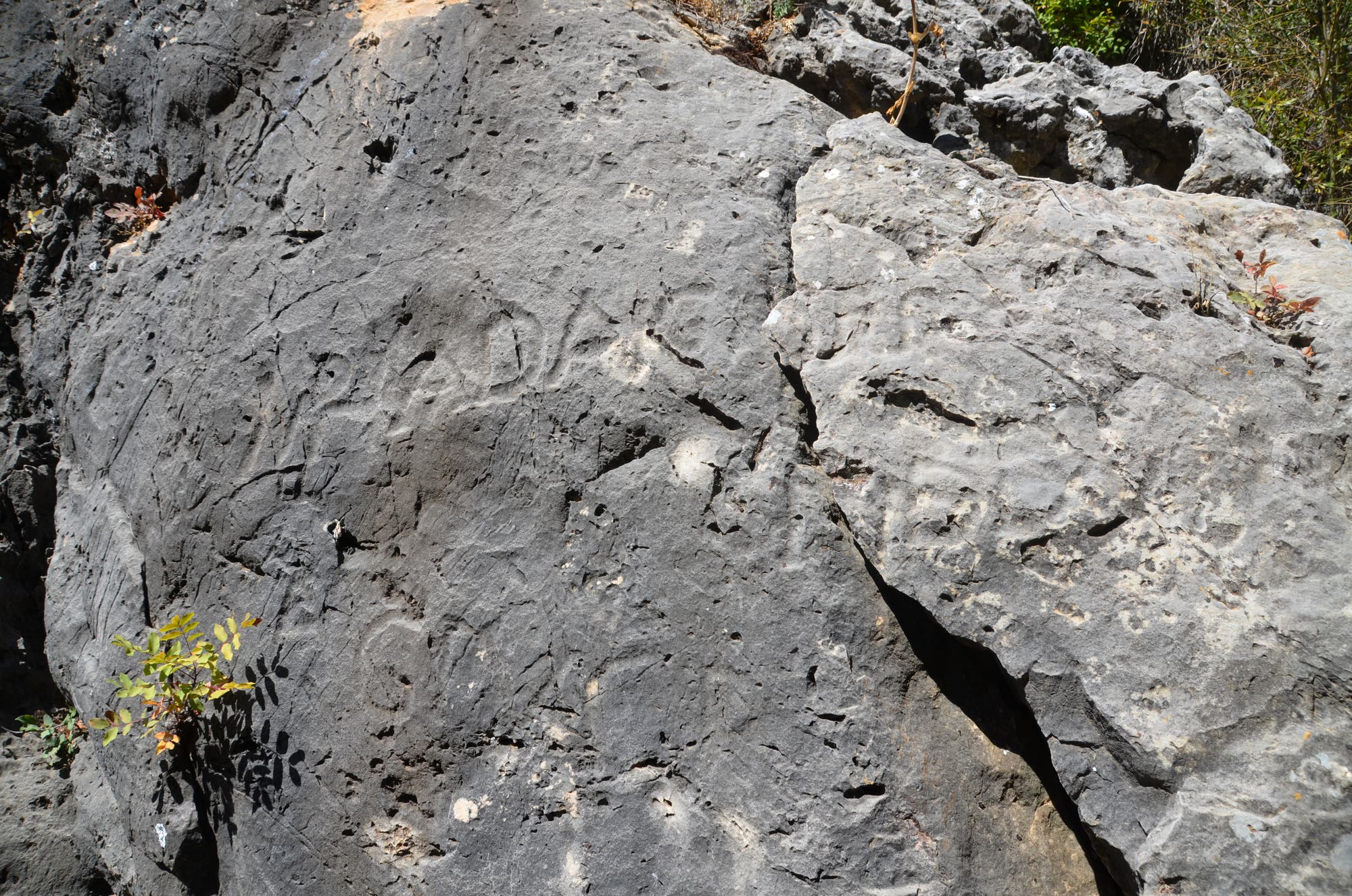 Felsinschrift aus der Zeit von Kaiser Hadrian im Libanongebirge.
