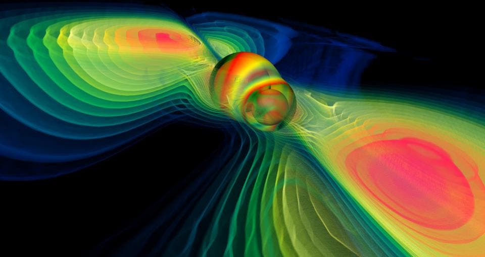 Gravitationswellen bei der Kollision Schwarzer Löcher