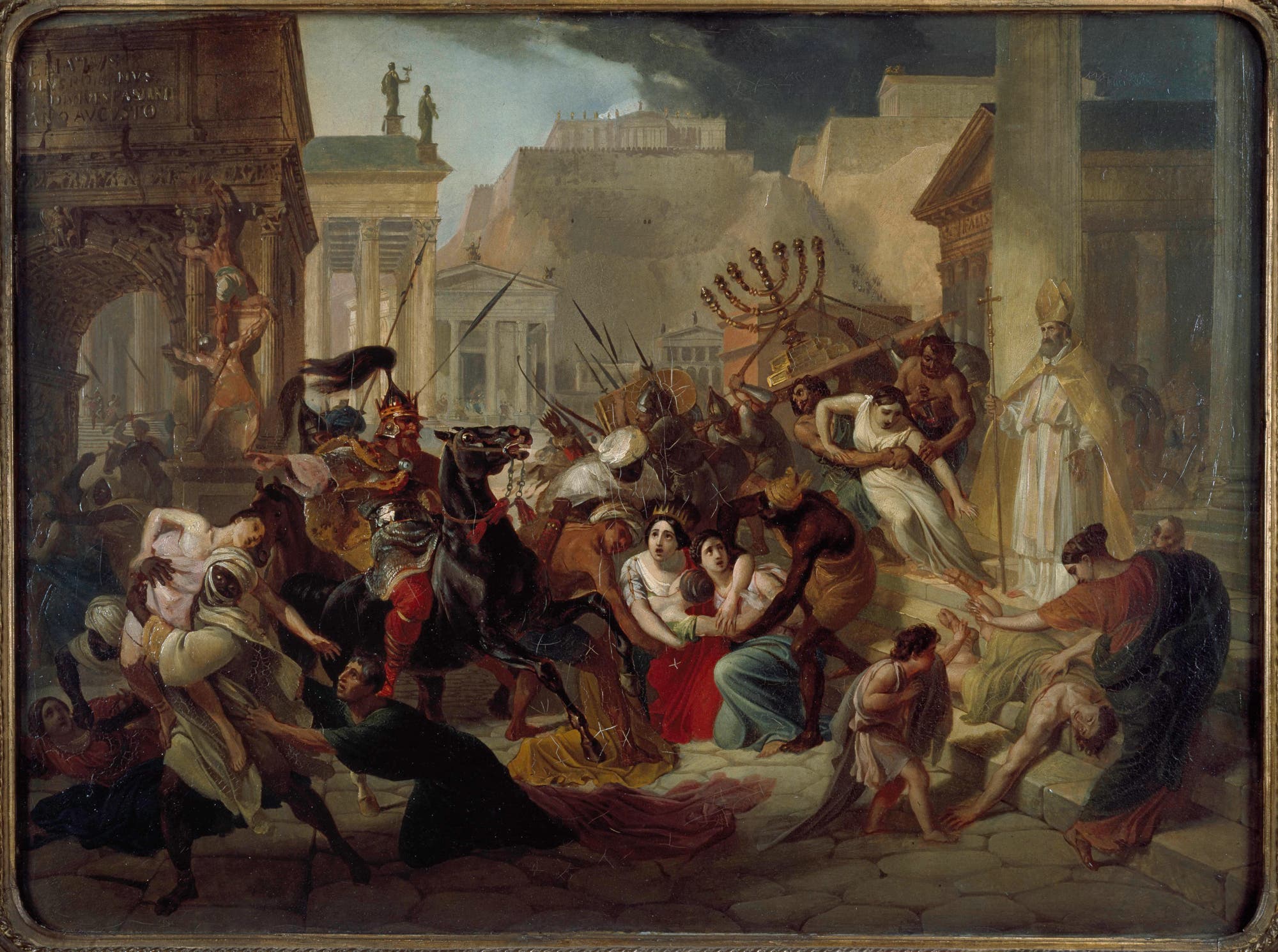Das Gemälde von Karl Pawlowitsch Brjullow stellt die Plünderung Roms durch die Vandalen 455 dar.