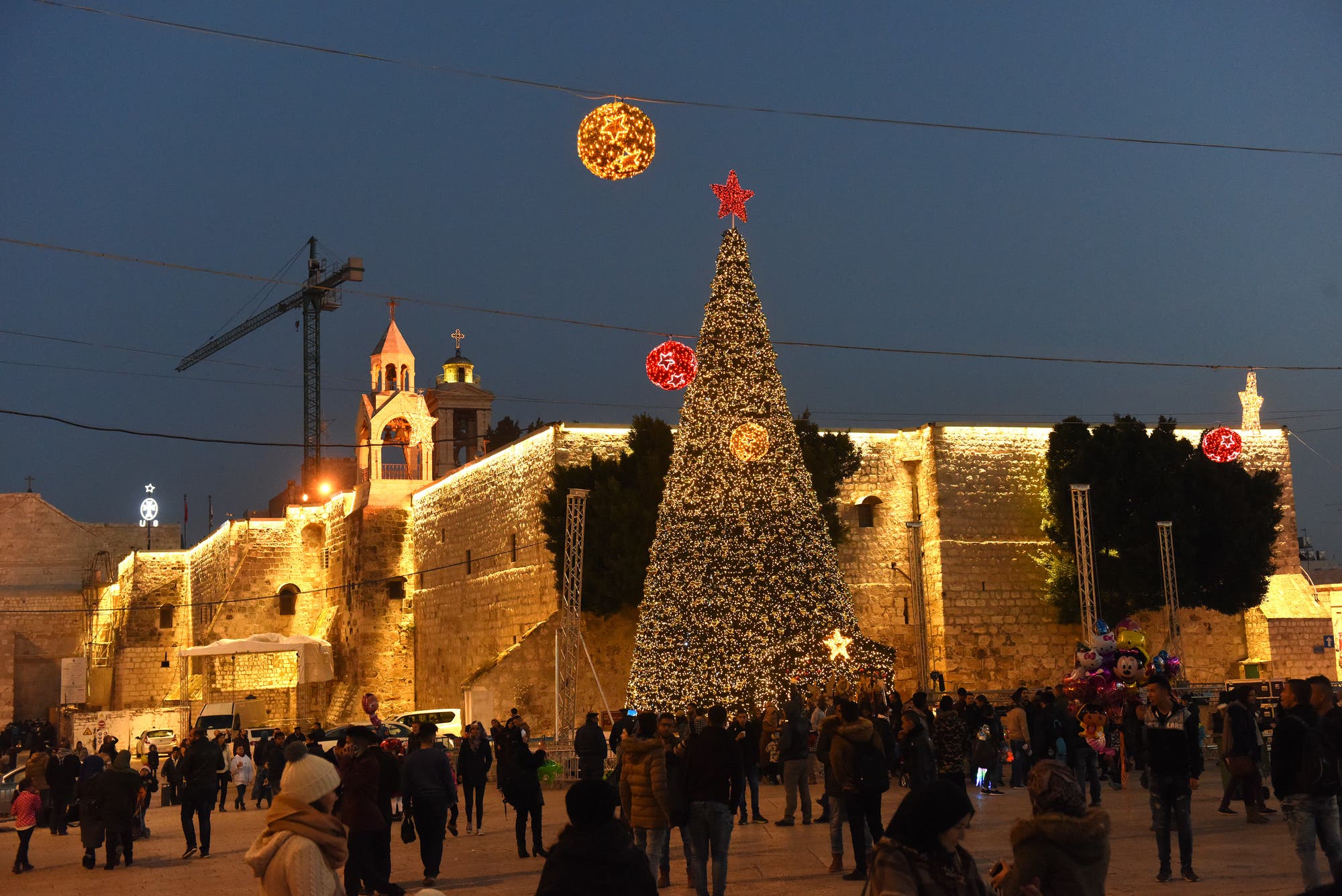 Die Geburtskirche in Bethlehem zur Weihnachtszeit.