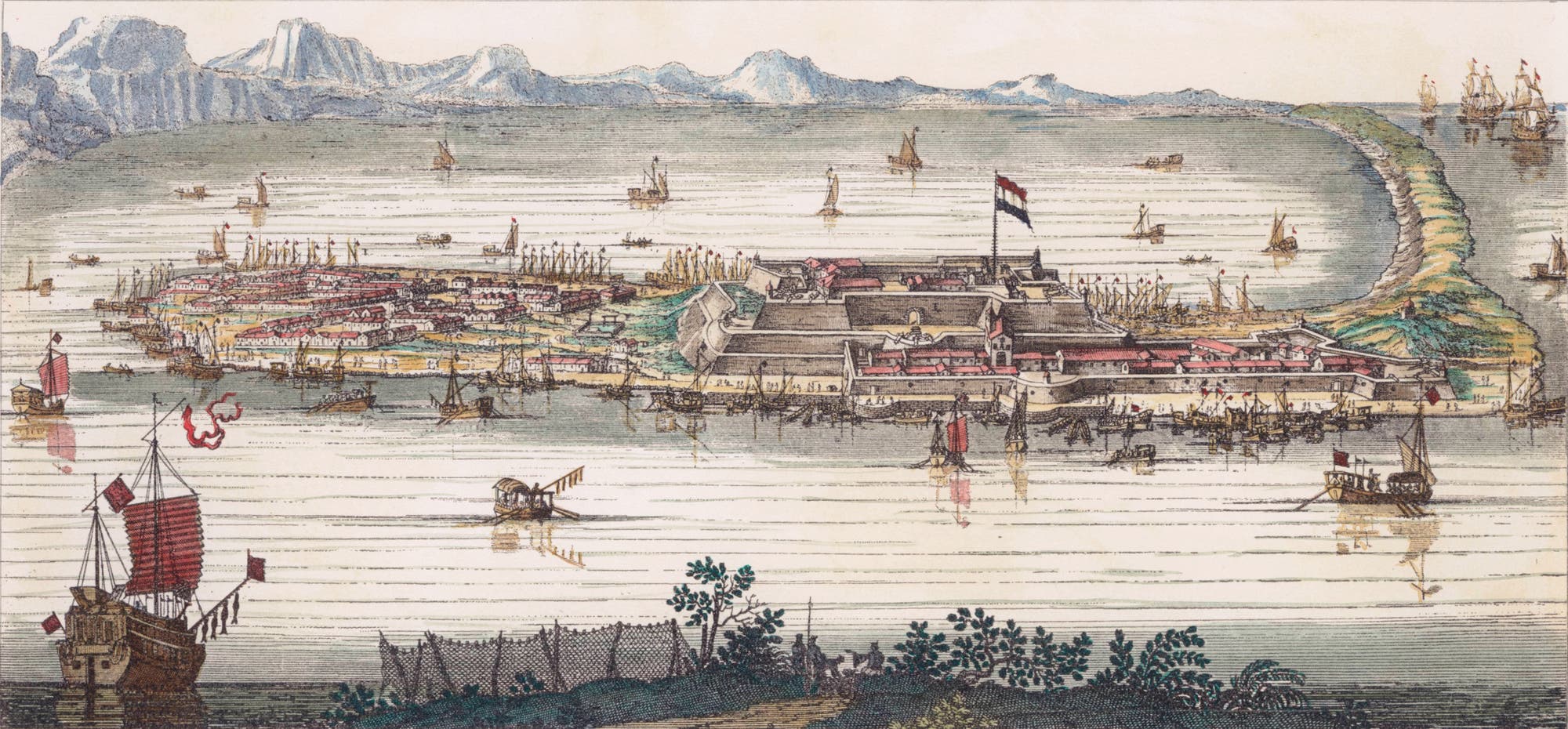 Kuperstich des Fort Zeelandia auf Taiwan.