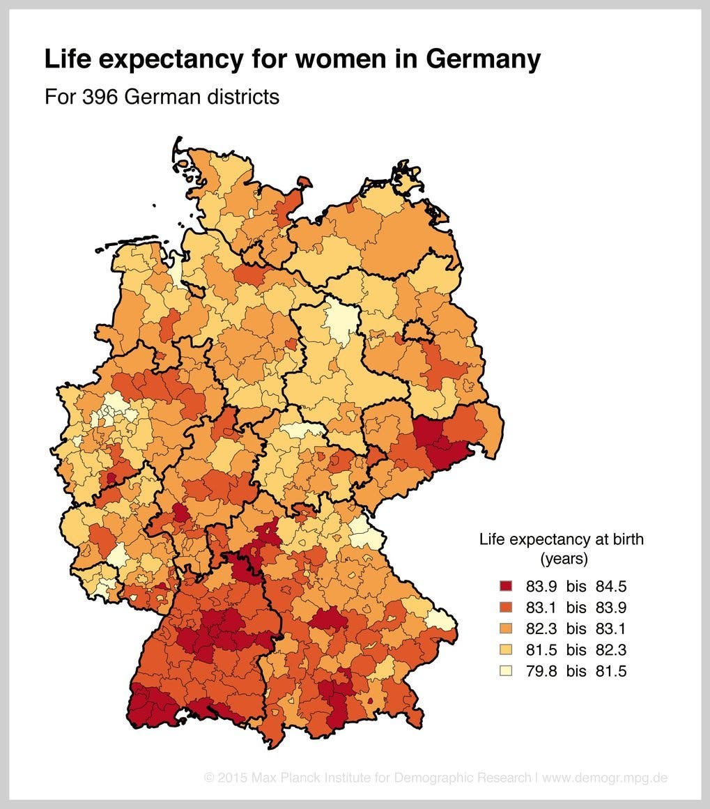 Lebenserwartung von Frauen in Deutschland 