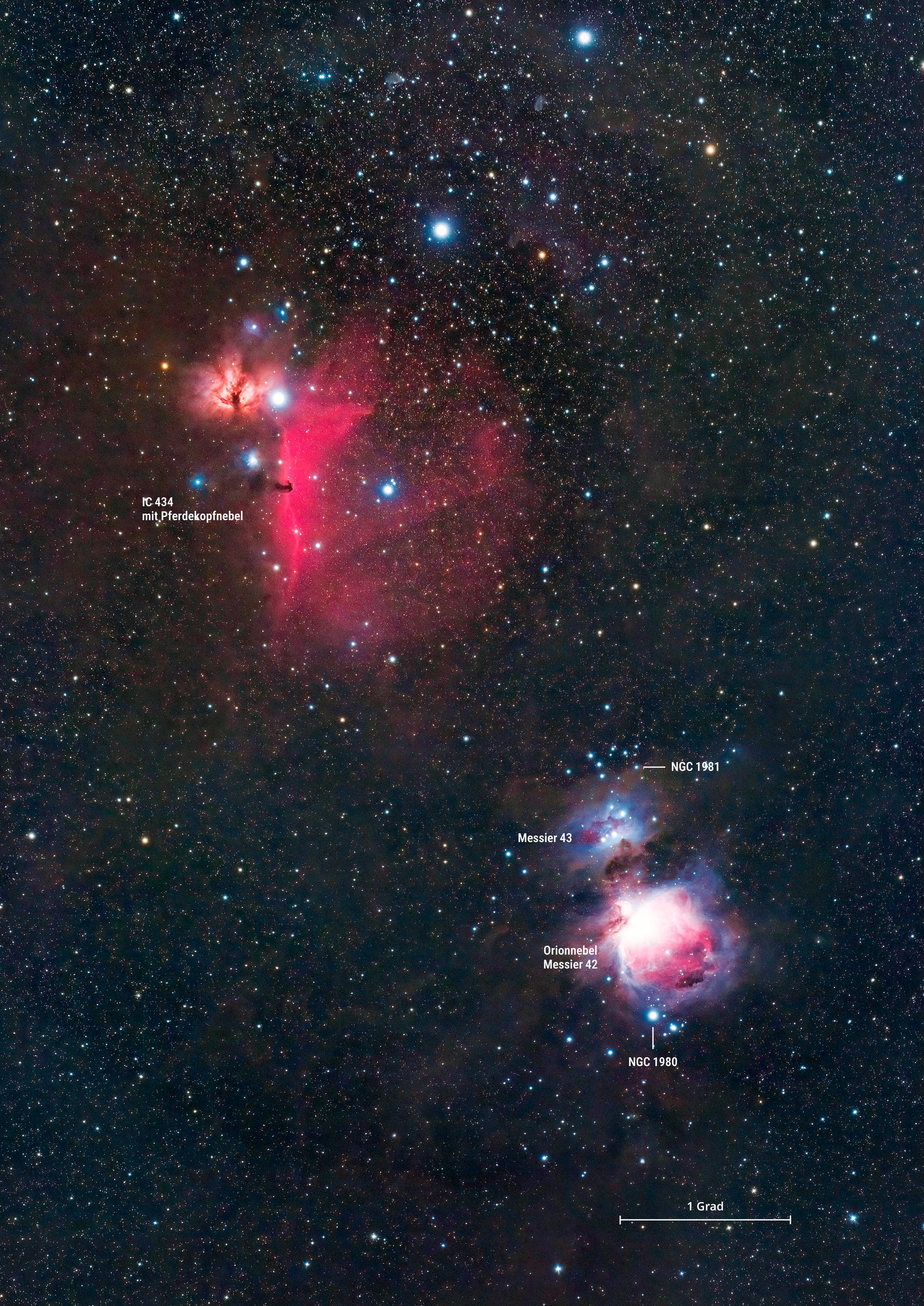 Der Orionnebel und seine Umgebung
