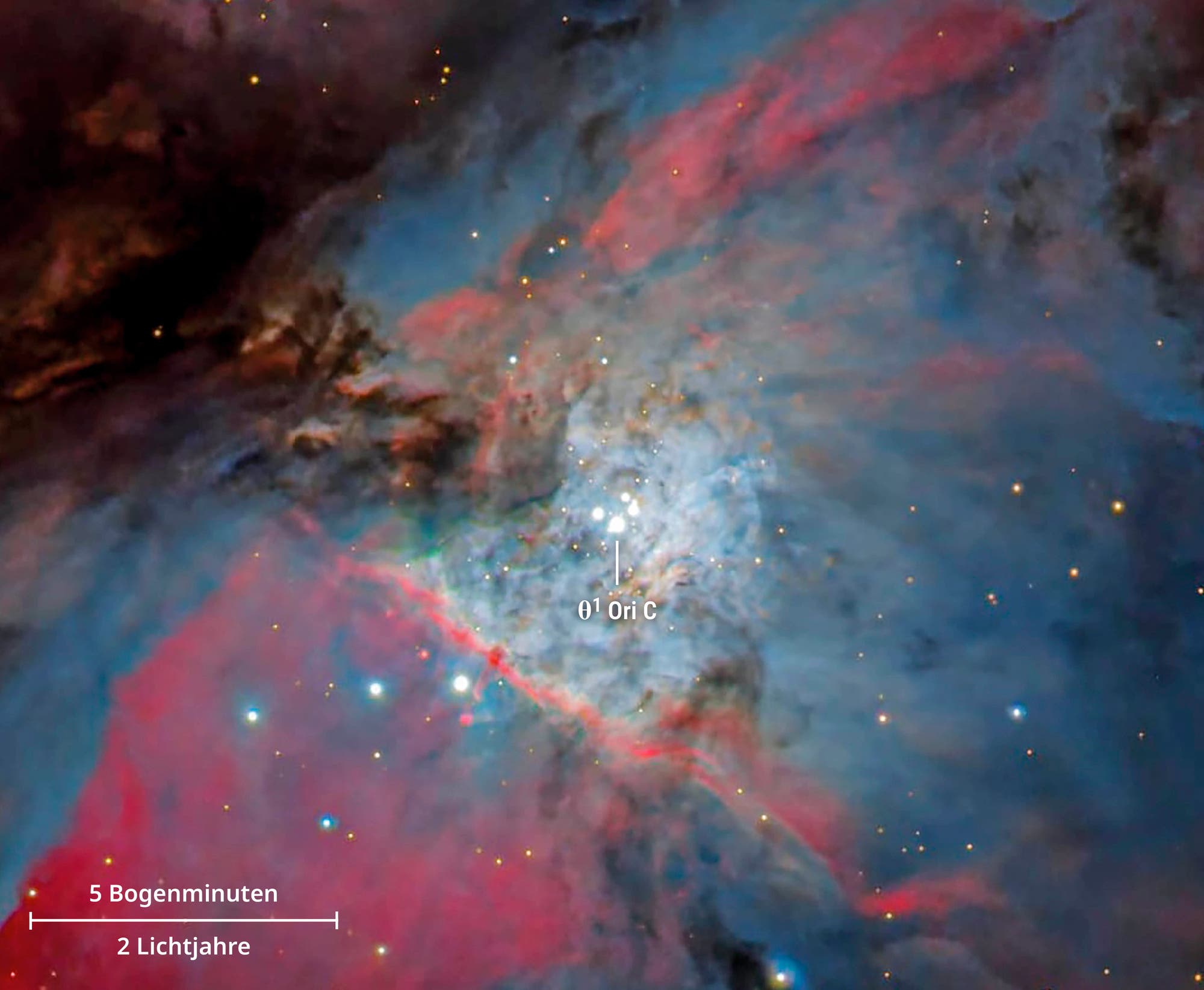 Das Sternentrapez im Zentrum des Orionnebels