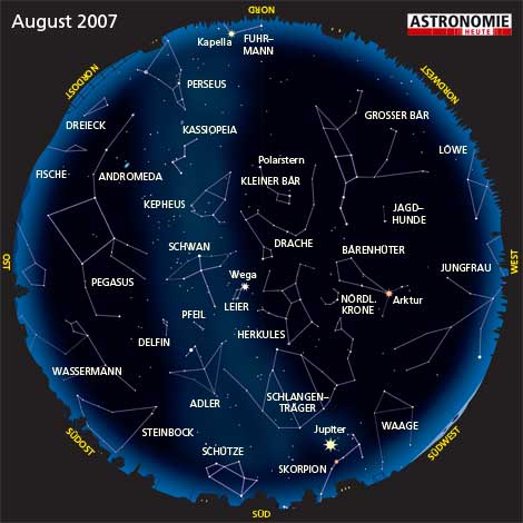 Der Sternenhimmel im August 2007