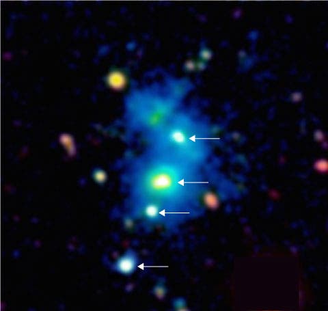 Ein Quasar-Quartett im jungen Universum