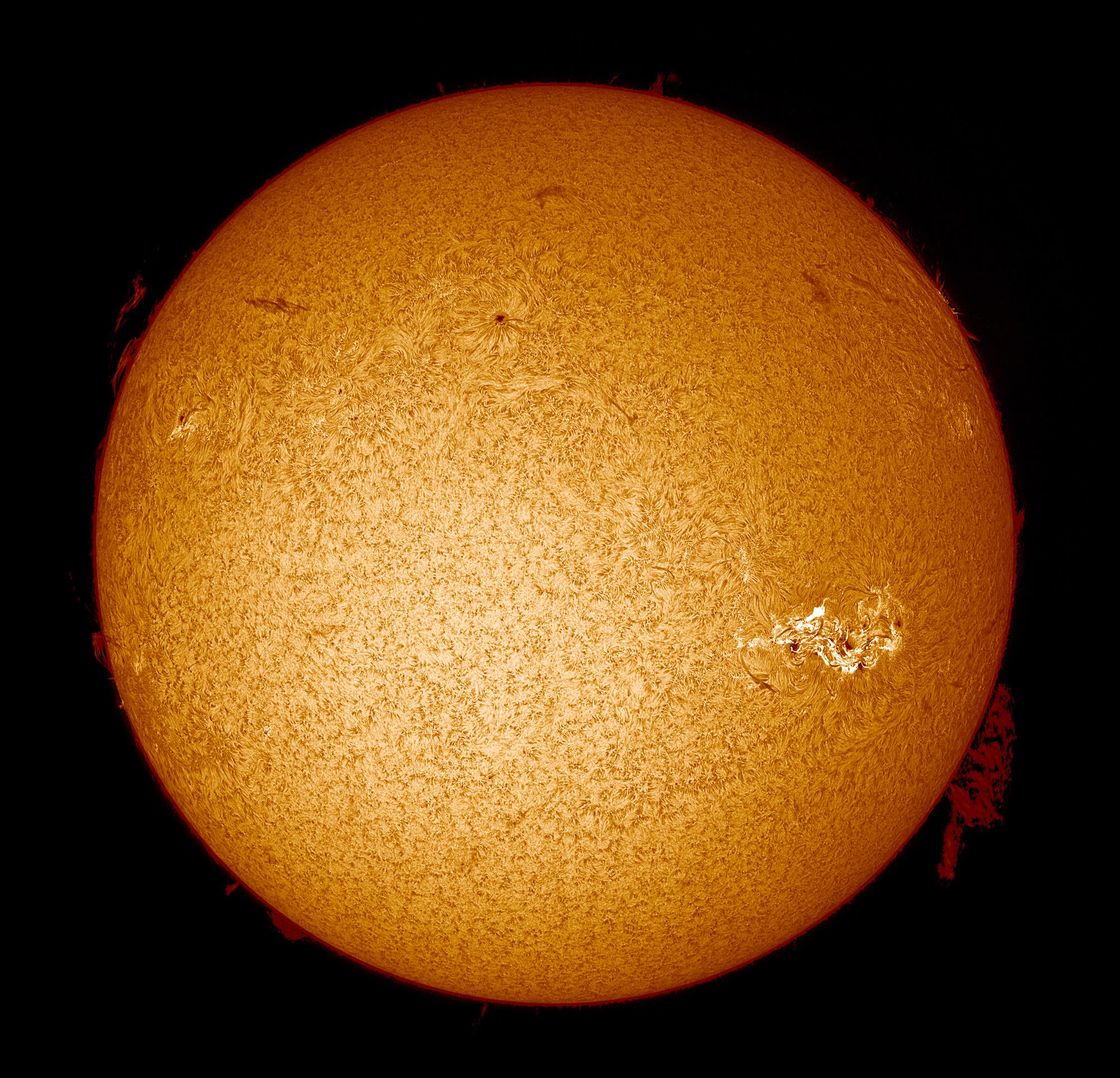 Die Sonne am 10. Mai 2024 im H-alpha-Licht