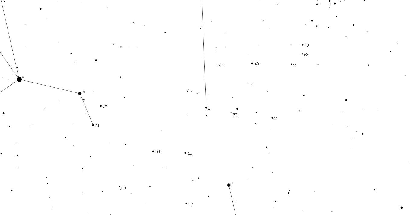Aufsuchkarte für den Stern Alpha Comae Berenices