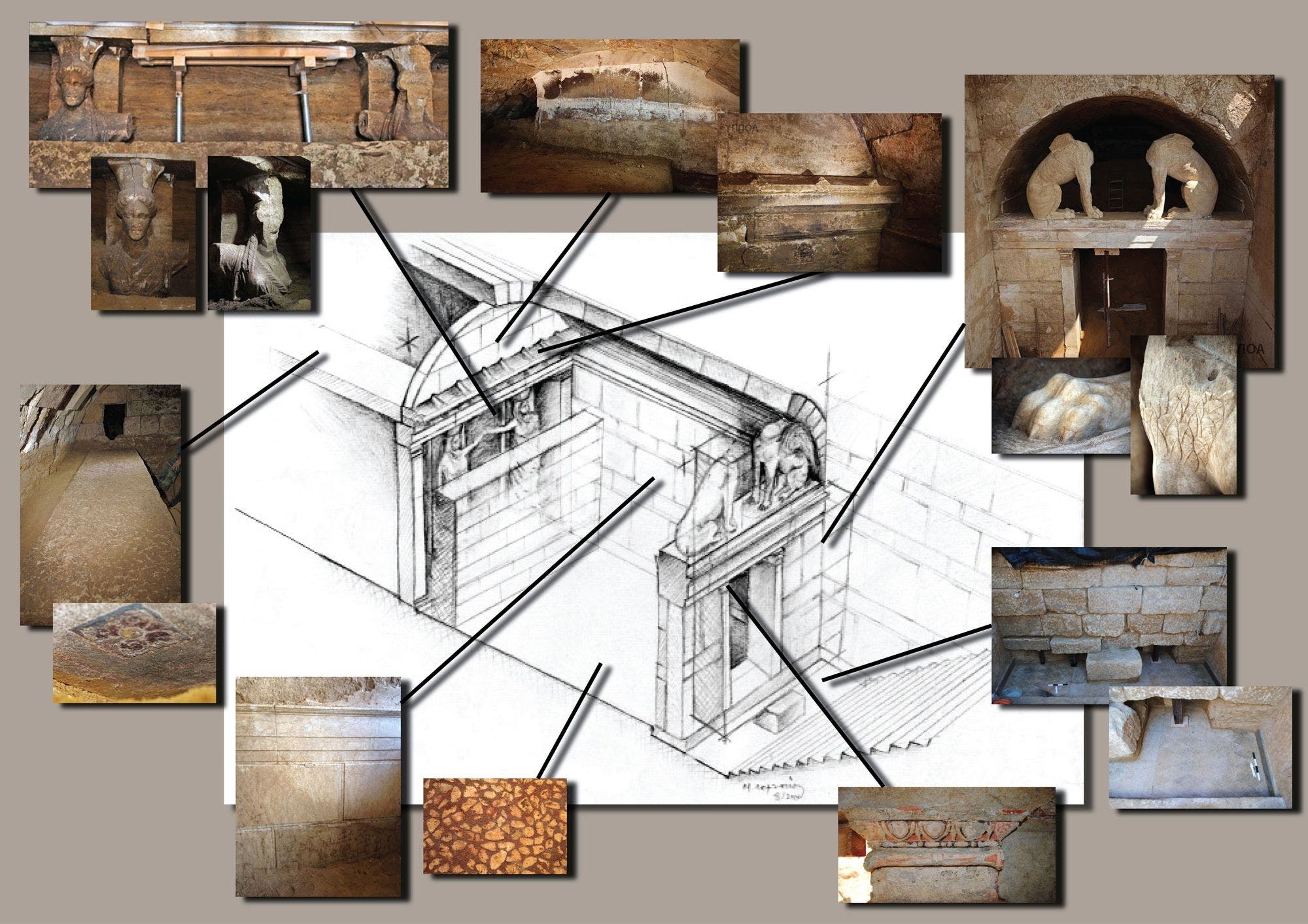 Rekonstruktion des Tumulus von Amphipolis