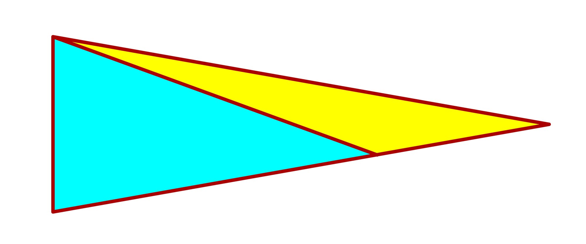 Dreieck, in zwei Teile geteilt