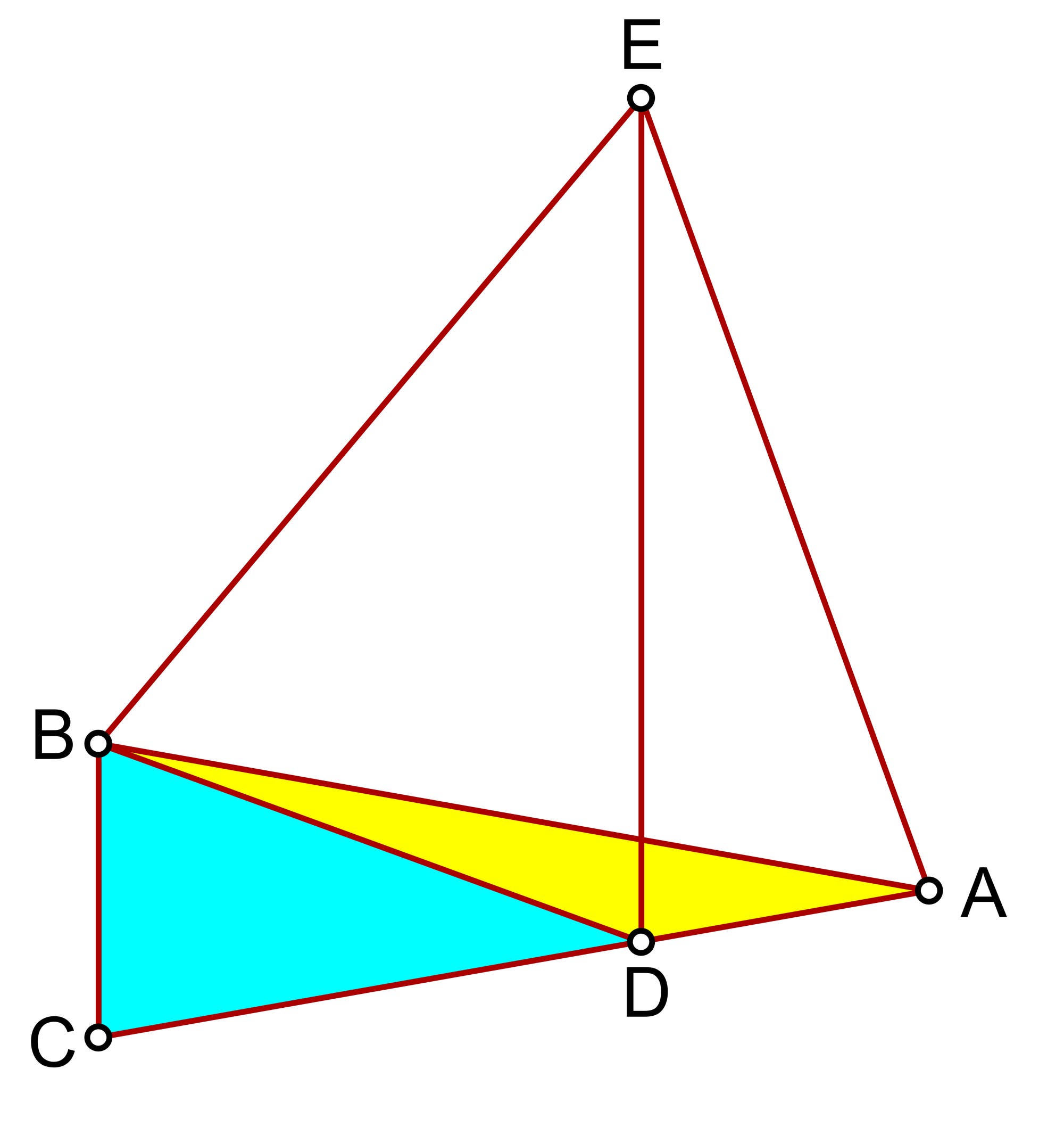 Dreieck, in zwei Teile geteilt