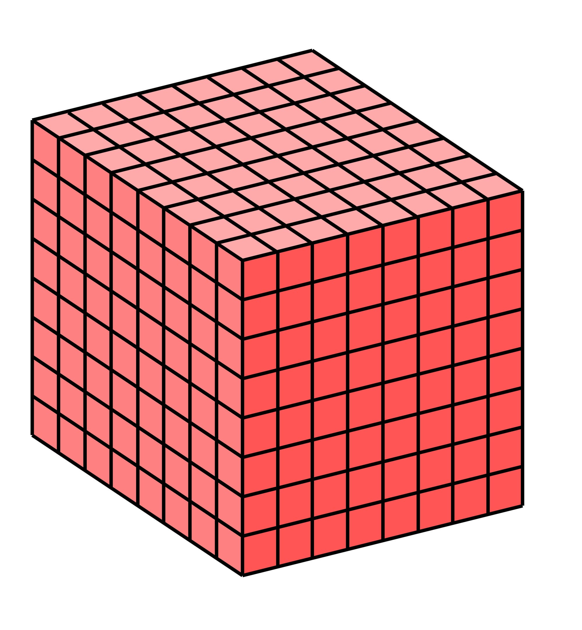 Würfel zusammengesetzt aus vielen kleineren Würfeln