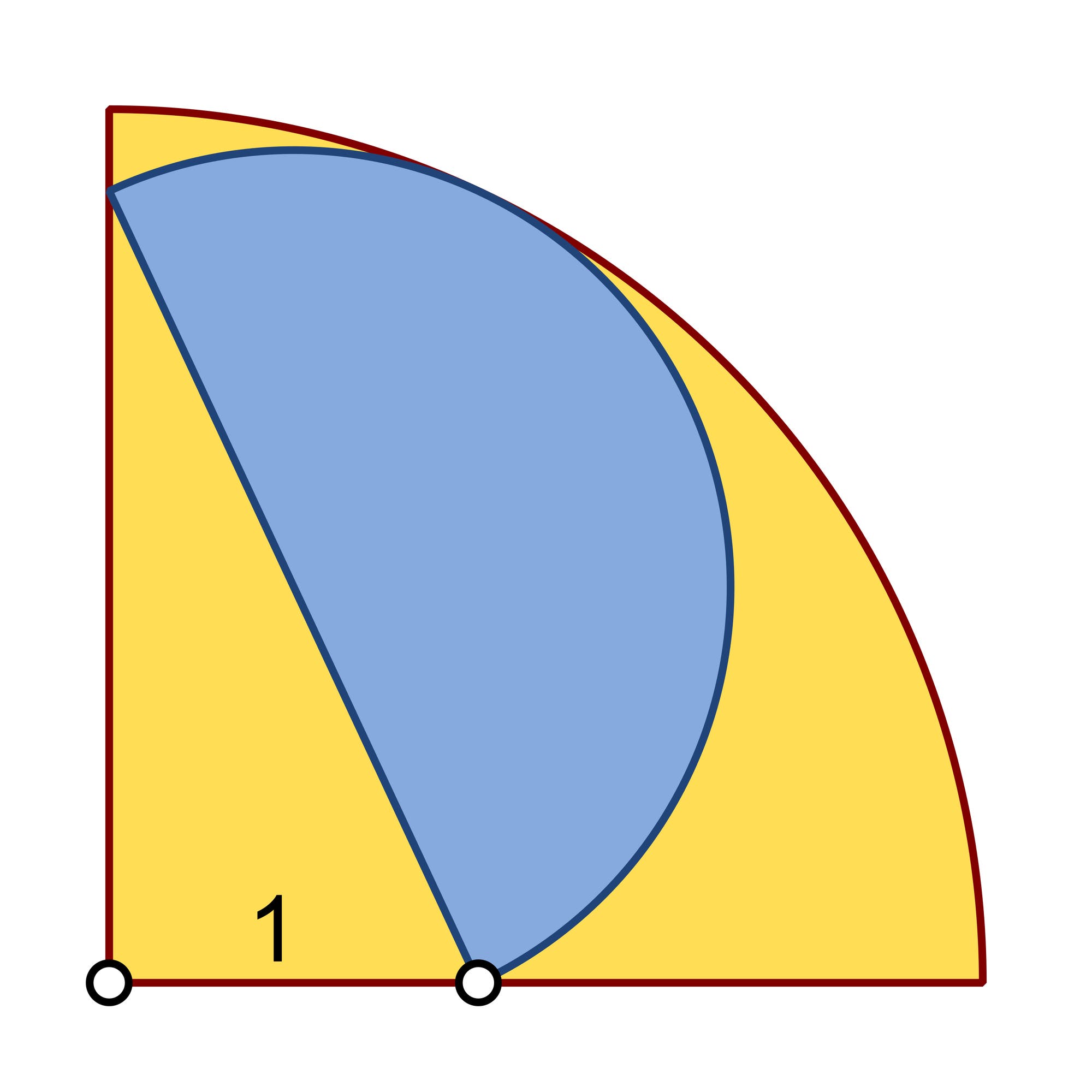 Halbkreis in einem Viertelkreis