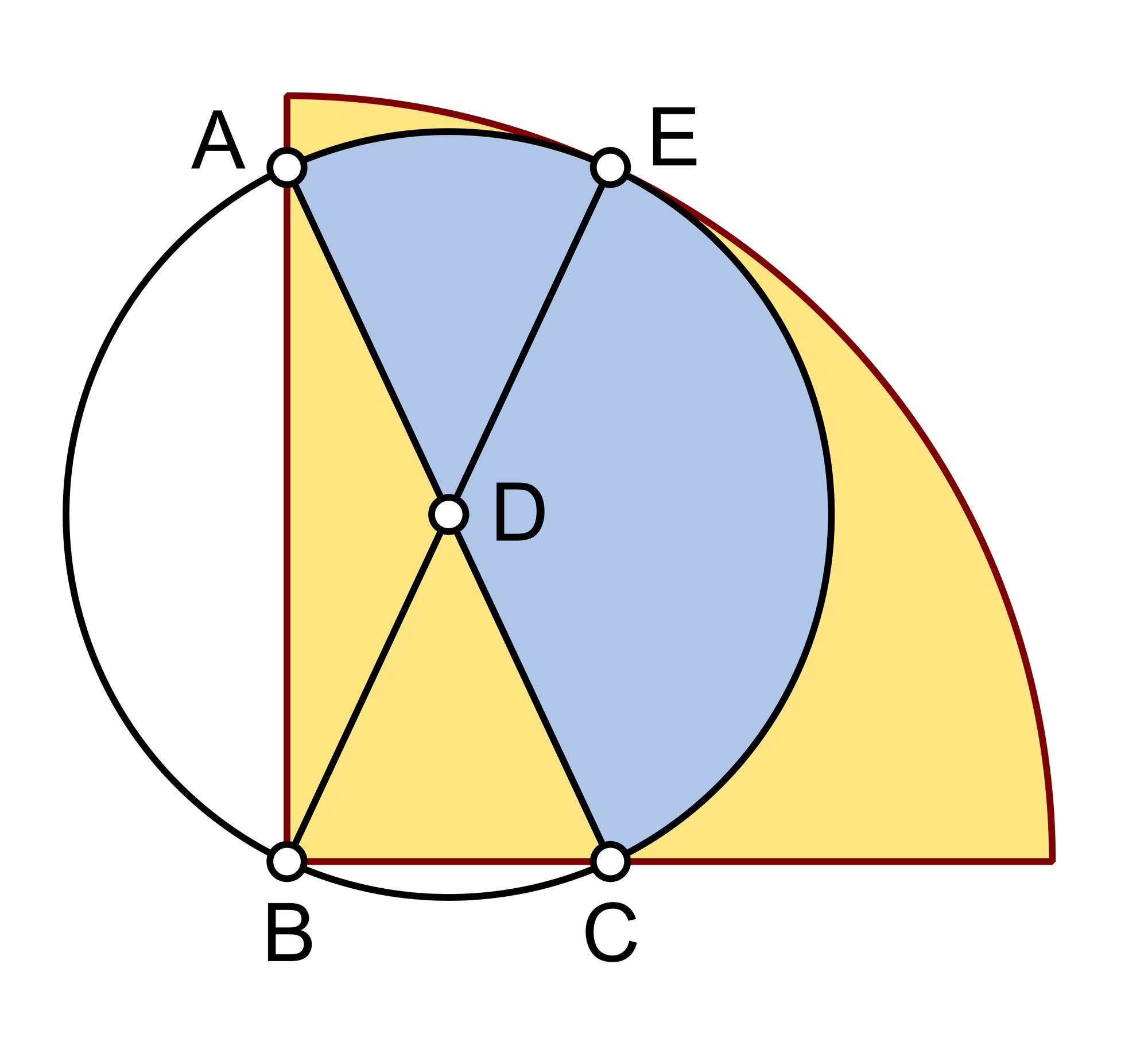 Halbkreis in einem Viertelkreis