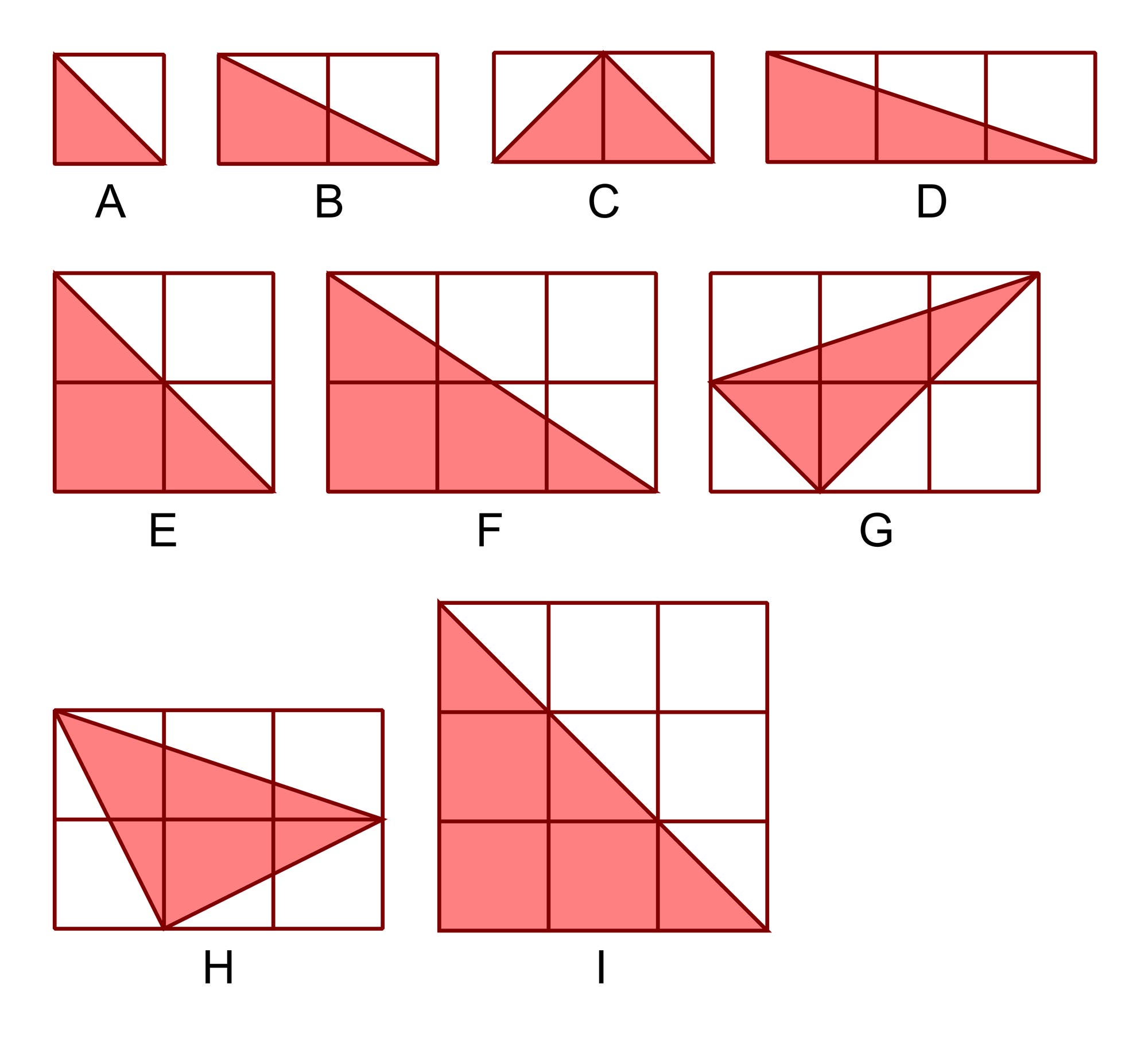 Dreiecke in Quadraten