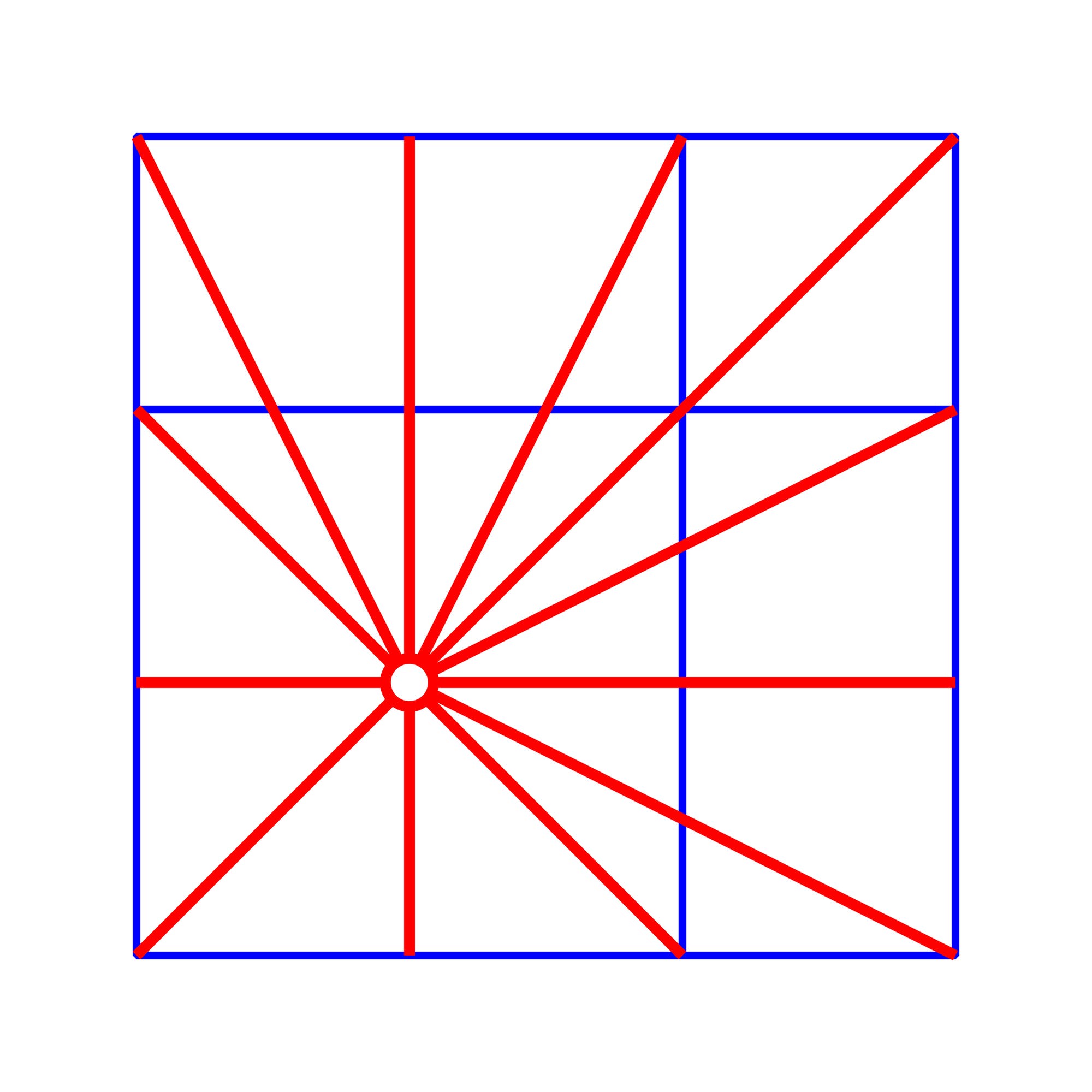 Stern in einem Raster aus neun Quadraten