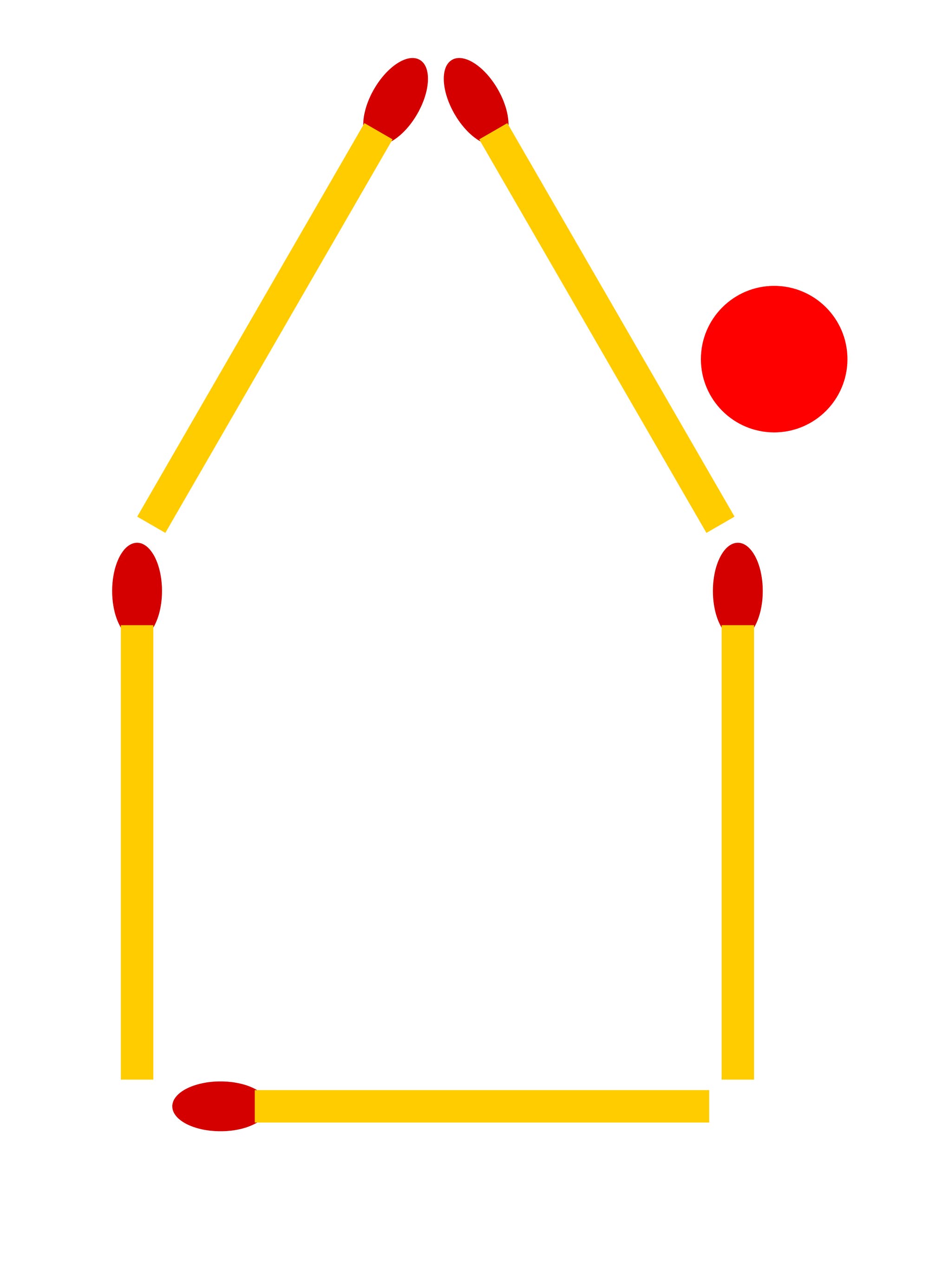 Streichhölzer zu einem Haus zusammengelegt