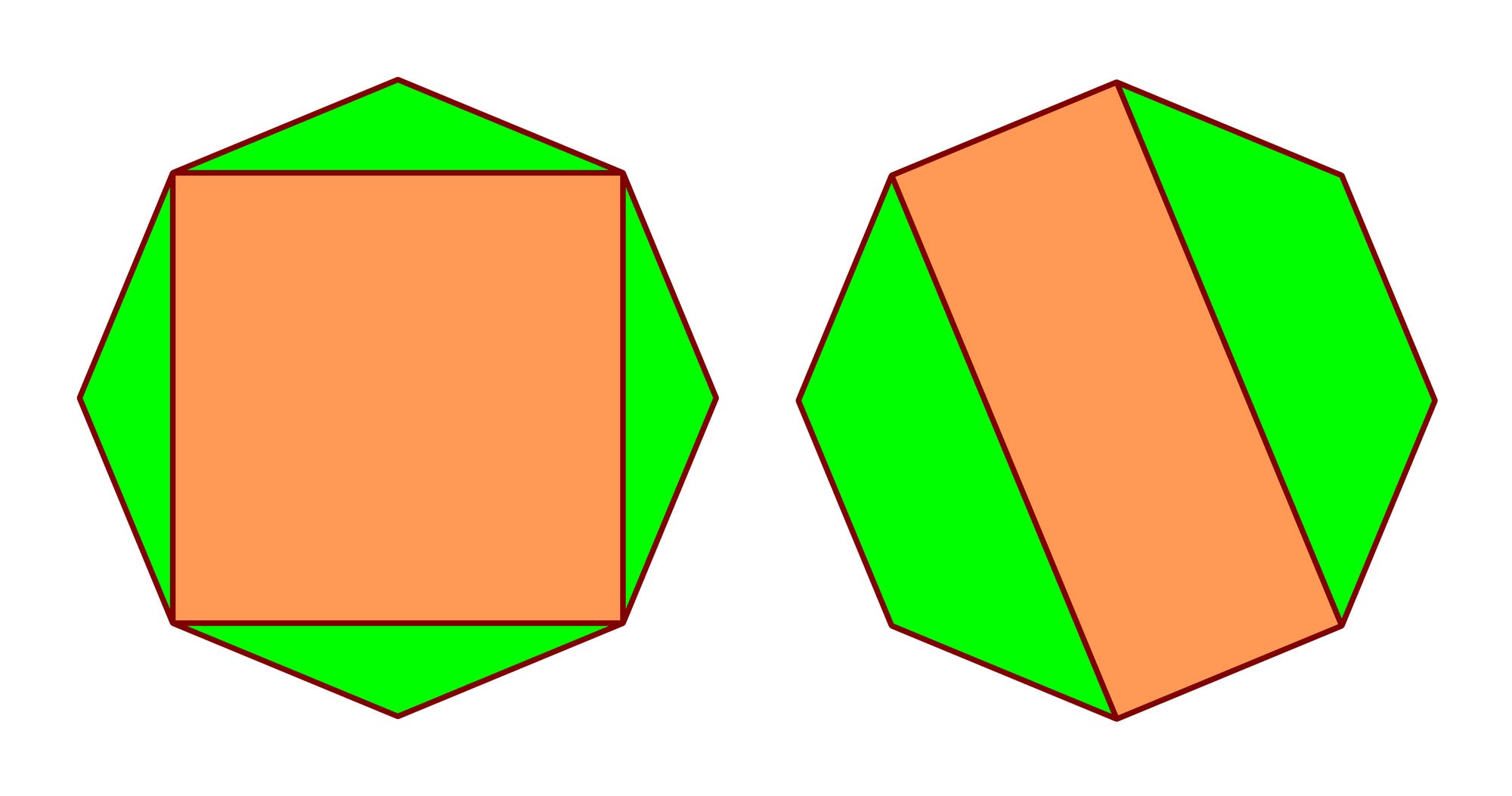 Achteck mit einem Rechteck darin