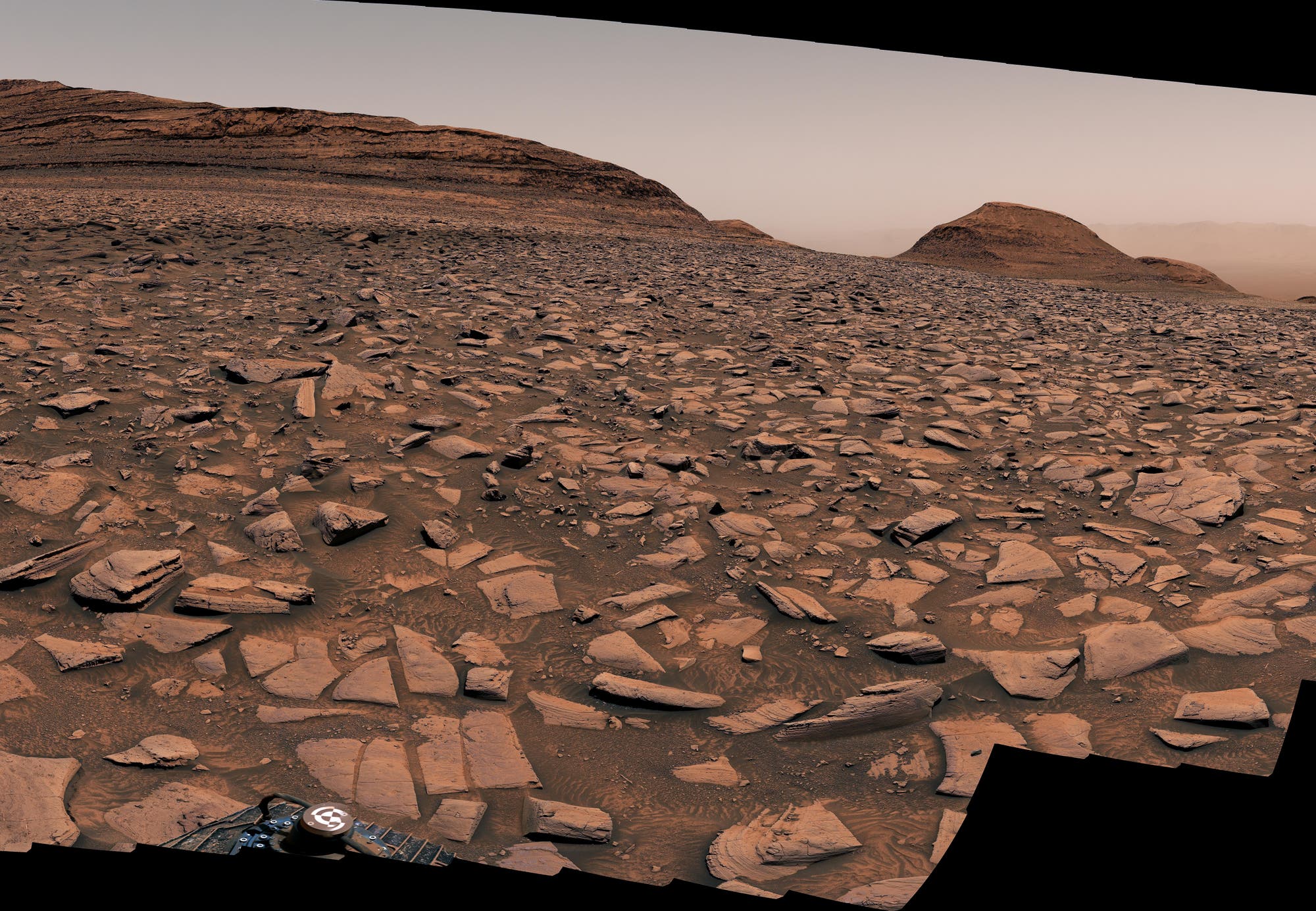 Ausschnitt aus einem Panorama des Marsrovers Curiosity