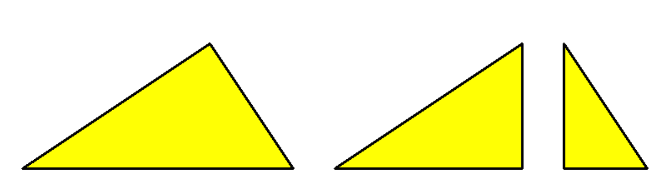 Drei rechtwinklige Dreiecke