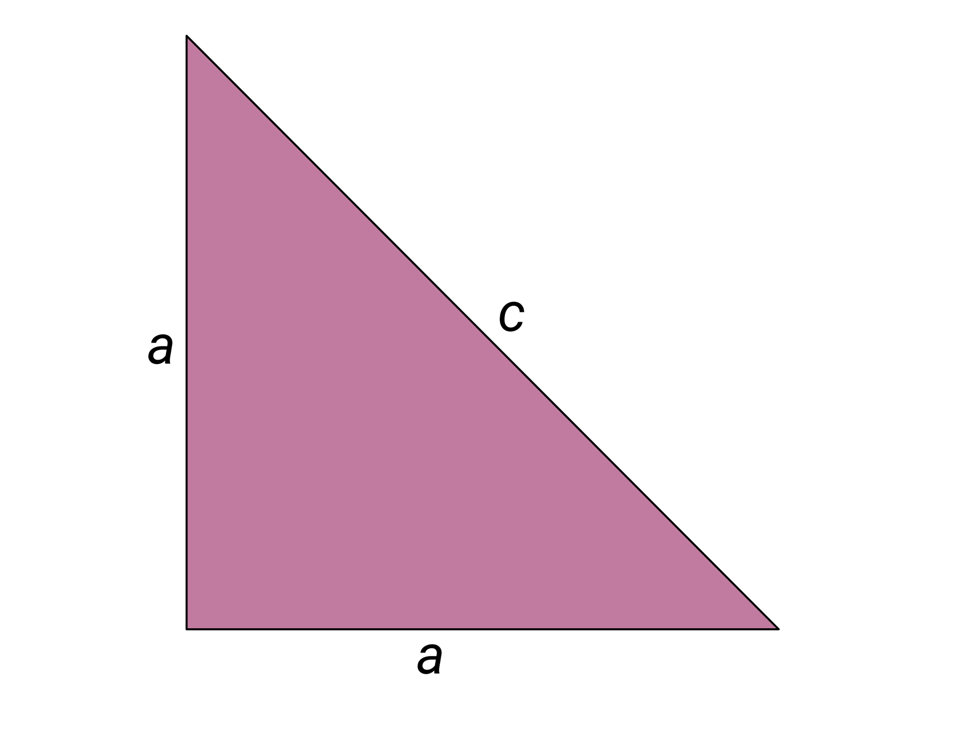 Abbildung eines rechtwinkligen gleichschenkligen Dreiecks