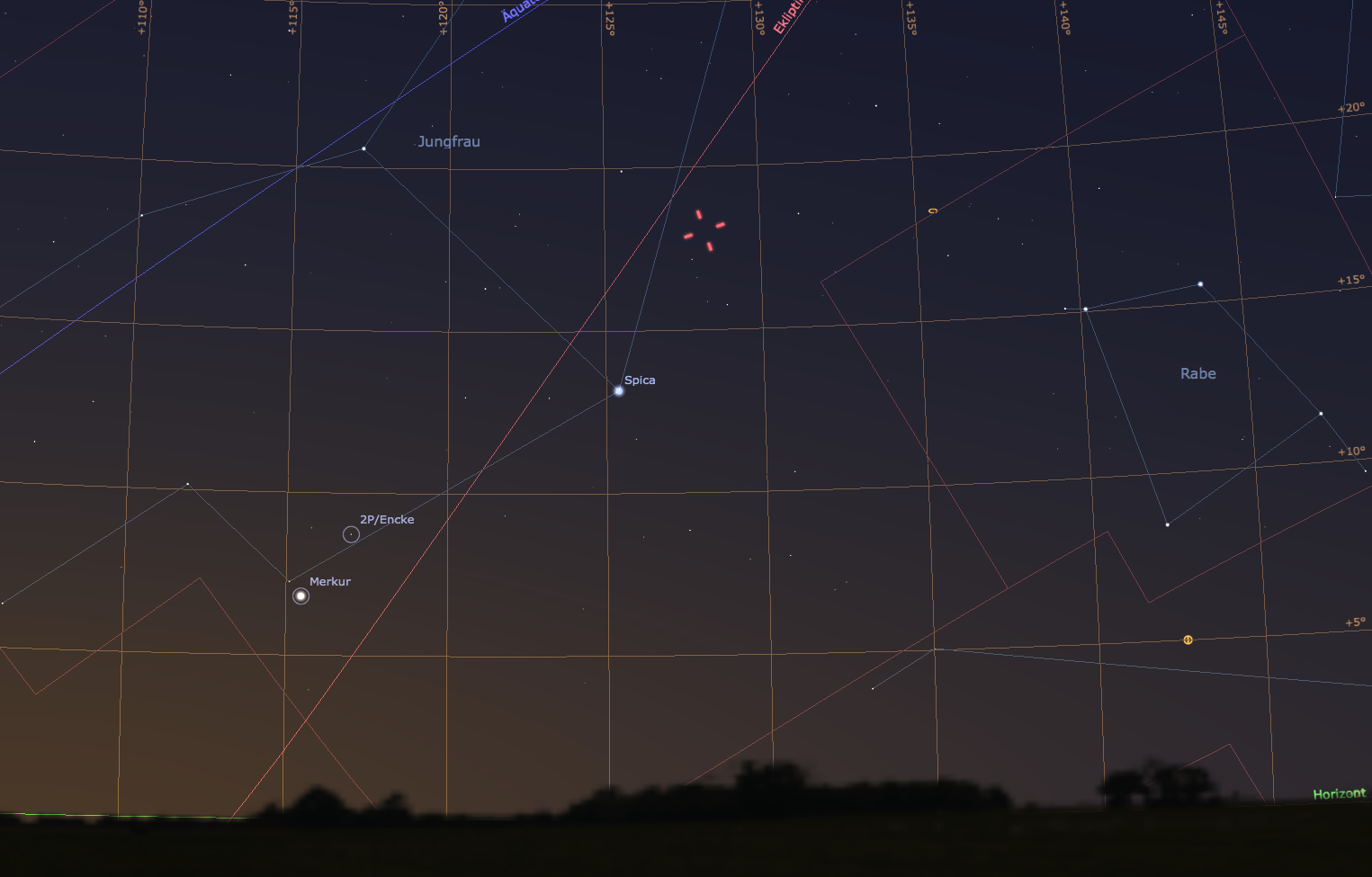 Der östliche Morgenhimmel am 16. November 2013