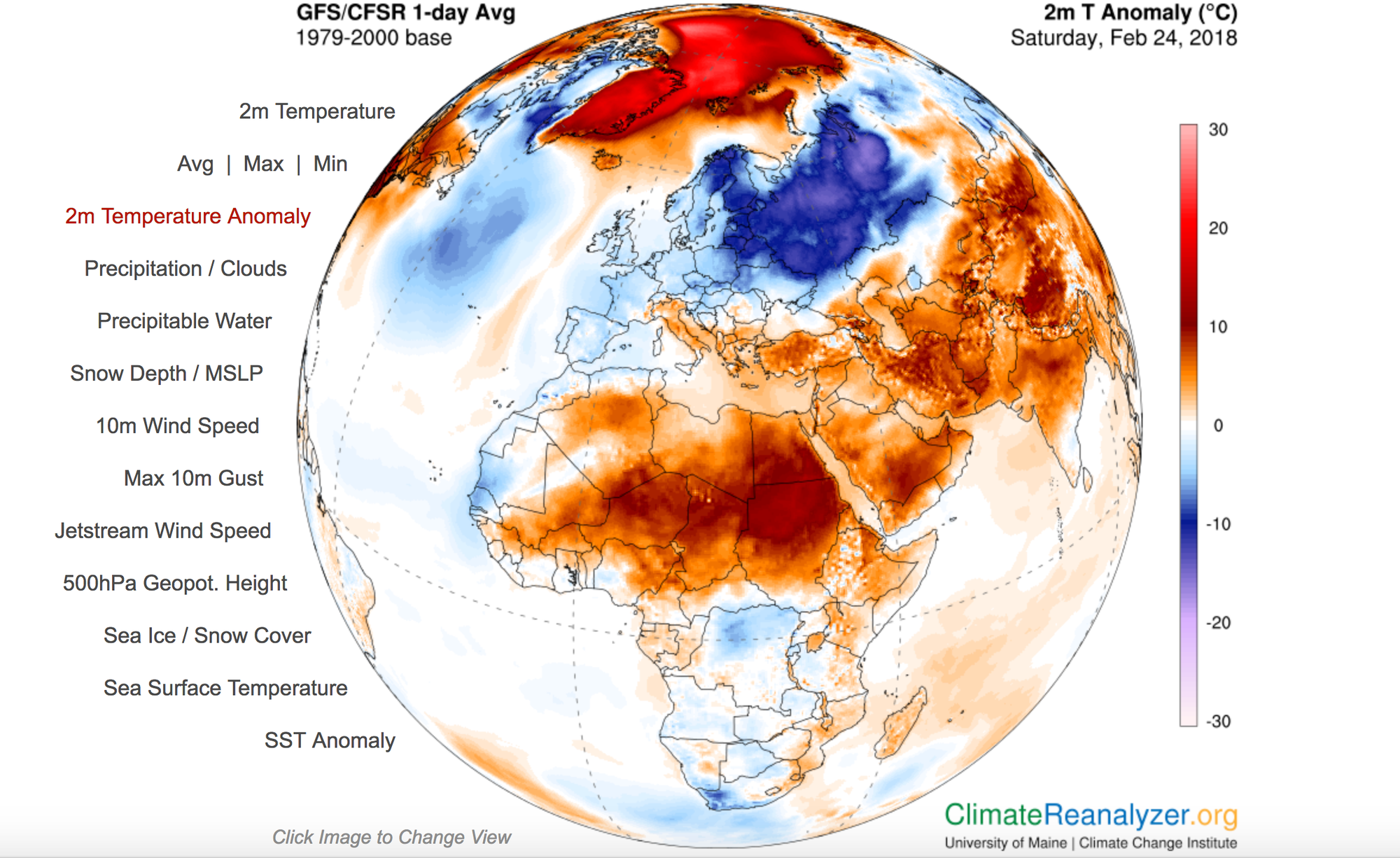 Temperaturanomalien rund um den Nordpol